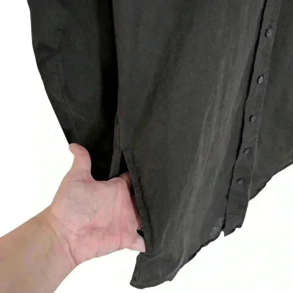 Onia Standard Long Sleeve Linen Blend Shirt Button Down Black Men's size Small - Picture 5 of 15